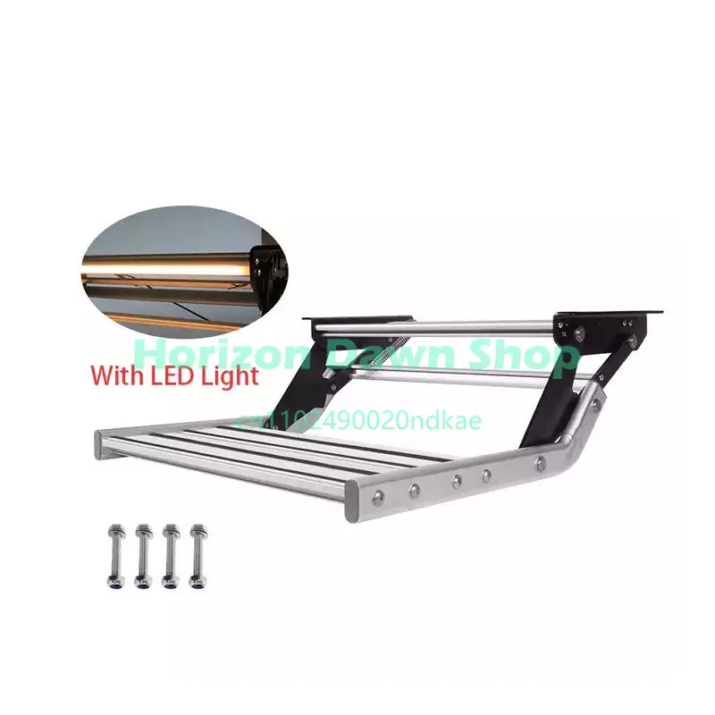Model C RV Single-Tier Manual Step Non-Slip Aluminum Alloy Step with Manual Retractable RV Stair