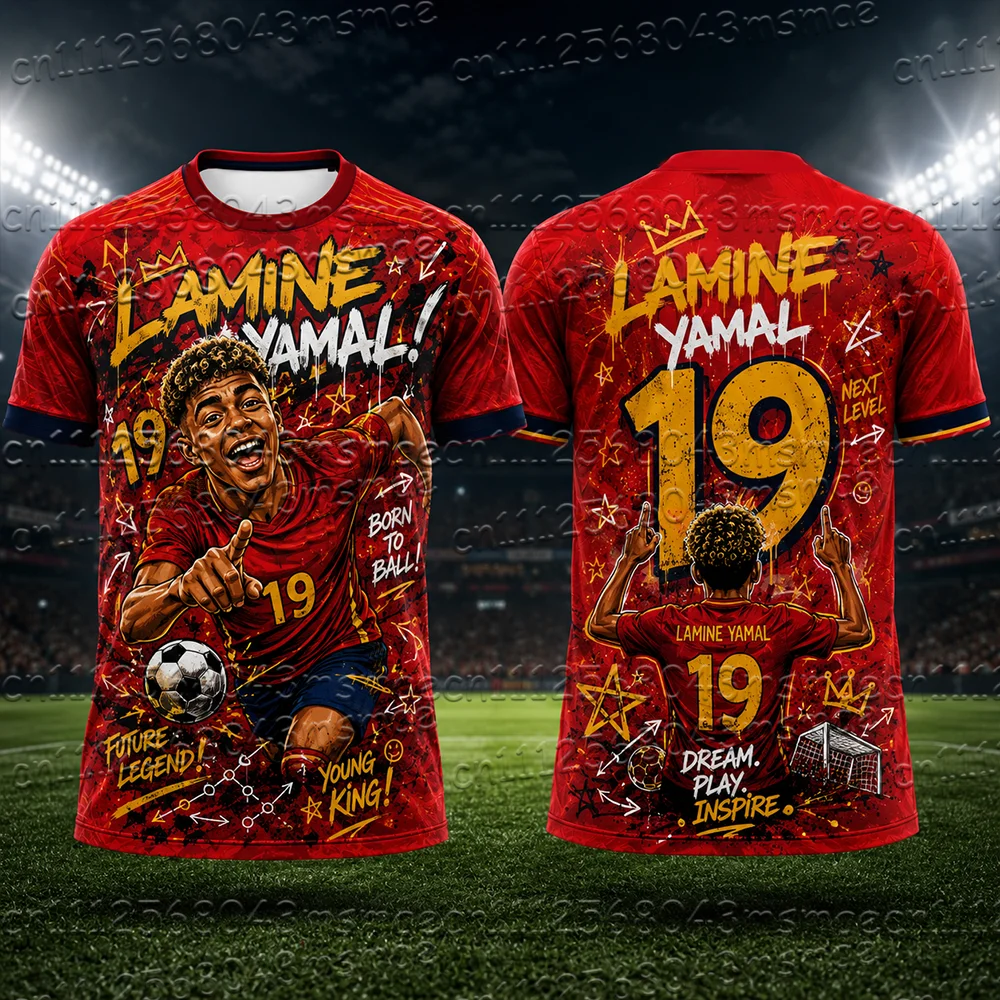 New No.19 Special Crown Splash Graffiti Print Men's Football Jacket Boys Quick Drying Breathable Training Football Short Sleeve
