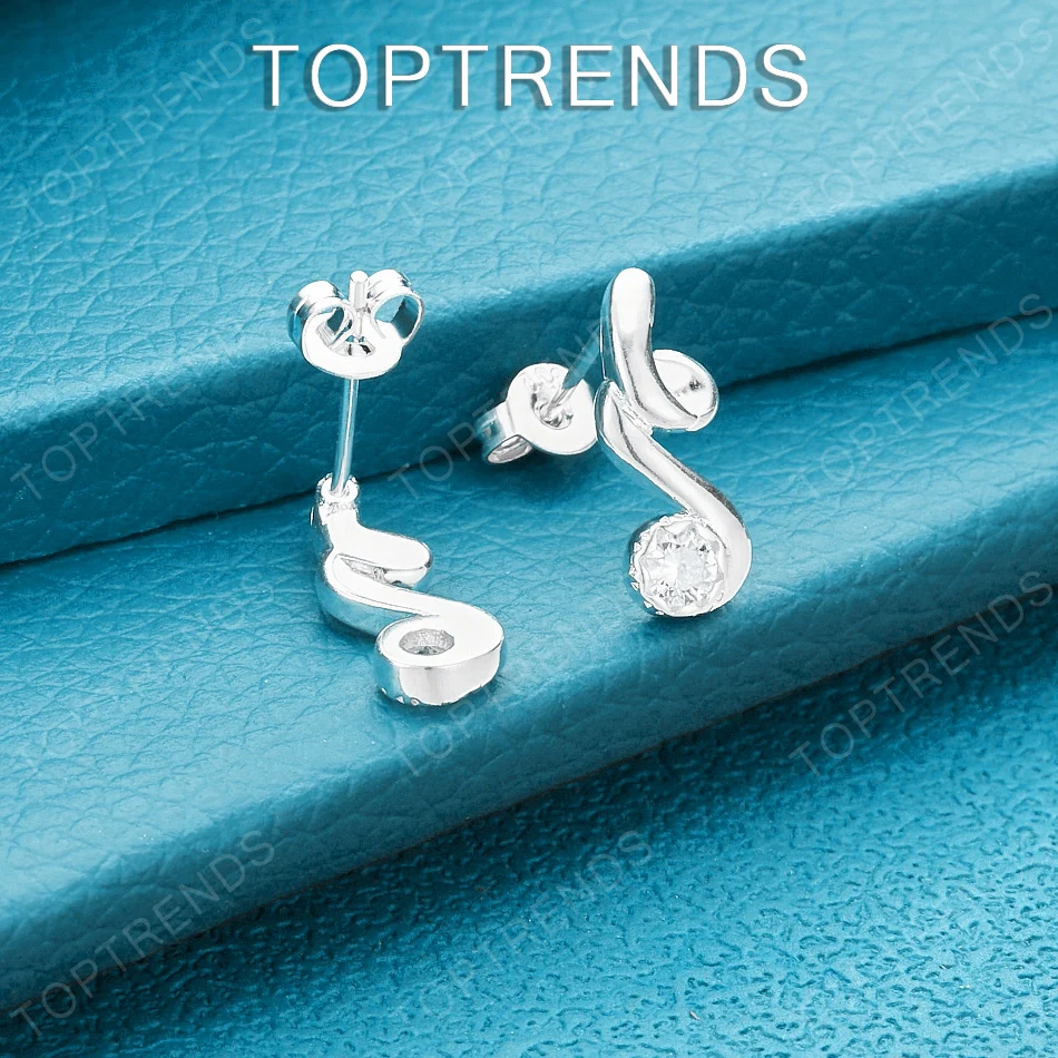 

Gorgeous 925 Sterling Silver Geometric Stud Earrings For Women Engagement Wedding Party Gift Noble Zircon Jewelry Accessories