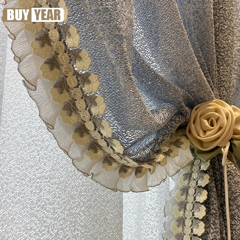 

Simple and Atmospheric Modern French New Tulle for Living Room Bedroom Advanced Atmosphere Light Luxury Custom Window Decor