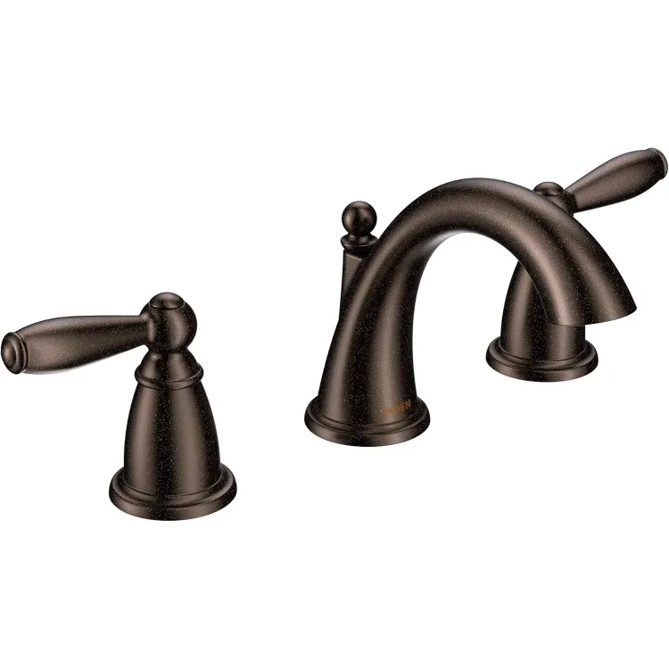 Brantford Oil-Rubbed Bronze Two-Handle High Arc Widespread Bathroom Sink Faucet for 3-Hole Setups with Valve Included, TV6620ORB