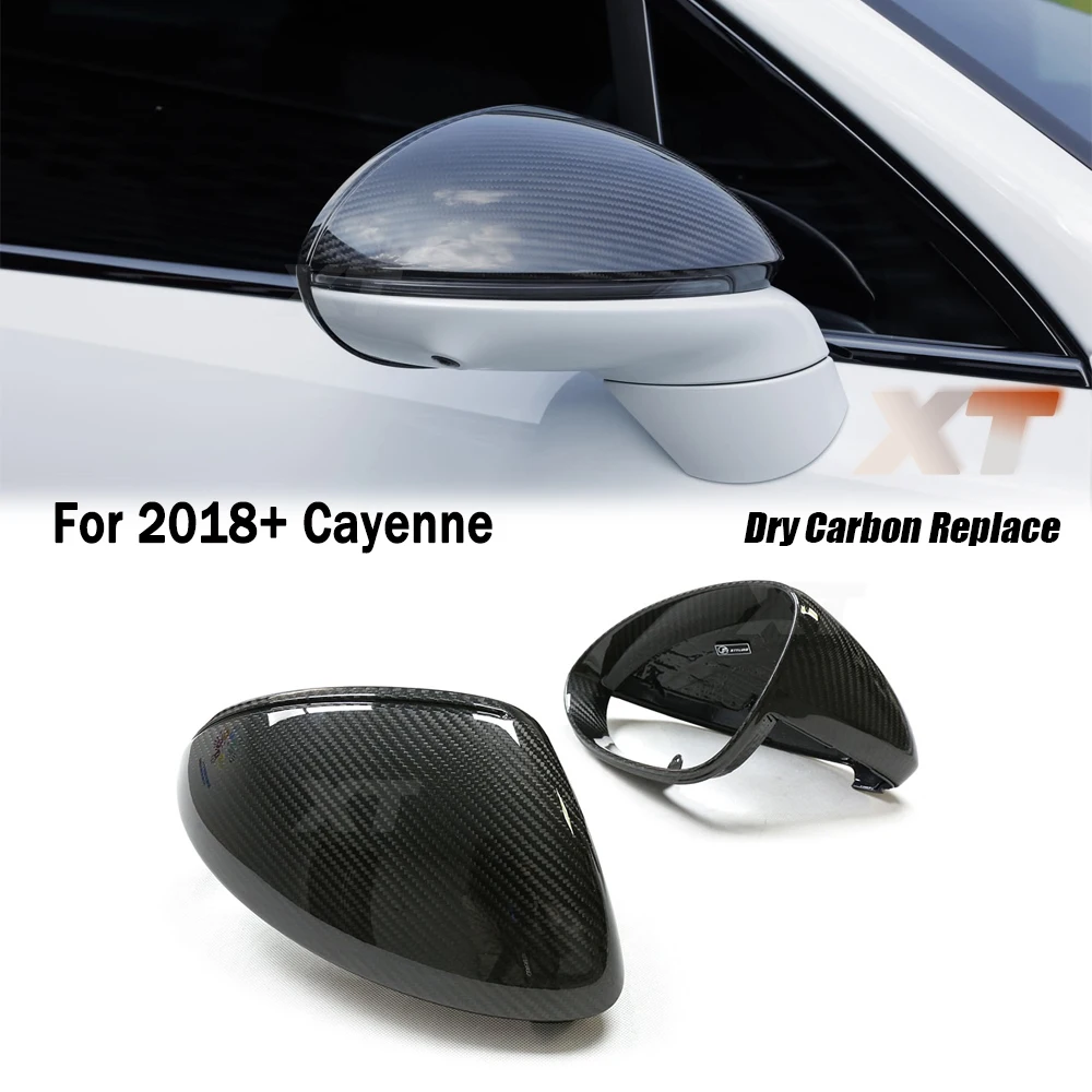 

For 2018-25 Porsche Cayenne Real Dry Carbon Fiber Mirror Cover Rear View Side Caps Forged 9Y1 9Y0 9YA GTS Replacement clips