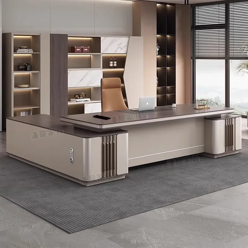 for Boss Desk Office Desk and Chair Combination Light Luxury Senior Manager President Desk Office Furniture Large Simple