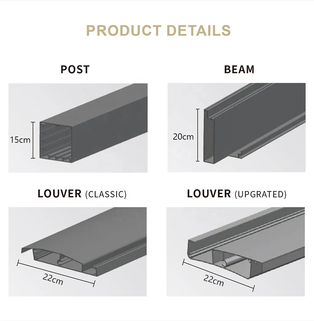 Supplier Telescopic Rooftop Sunfield Factory Canopy Electric Metal Gazebo Bioclimate Louver Aluminum Gazebo 4x6