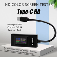 Type-C Tester Voltage Meter Digital Ammeter Color Screen Indicator Power Bank DC 4-30V 6.5A Energy Wattmeter Charger Detector