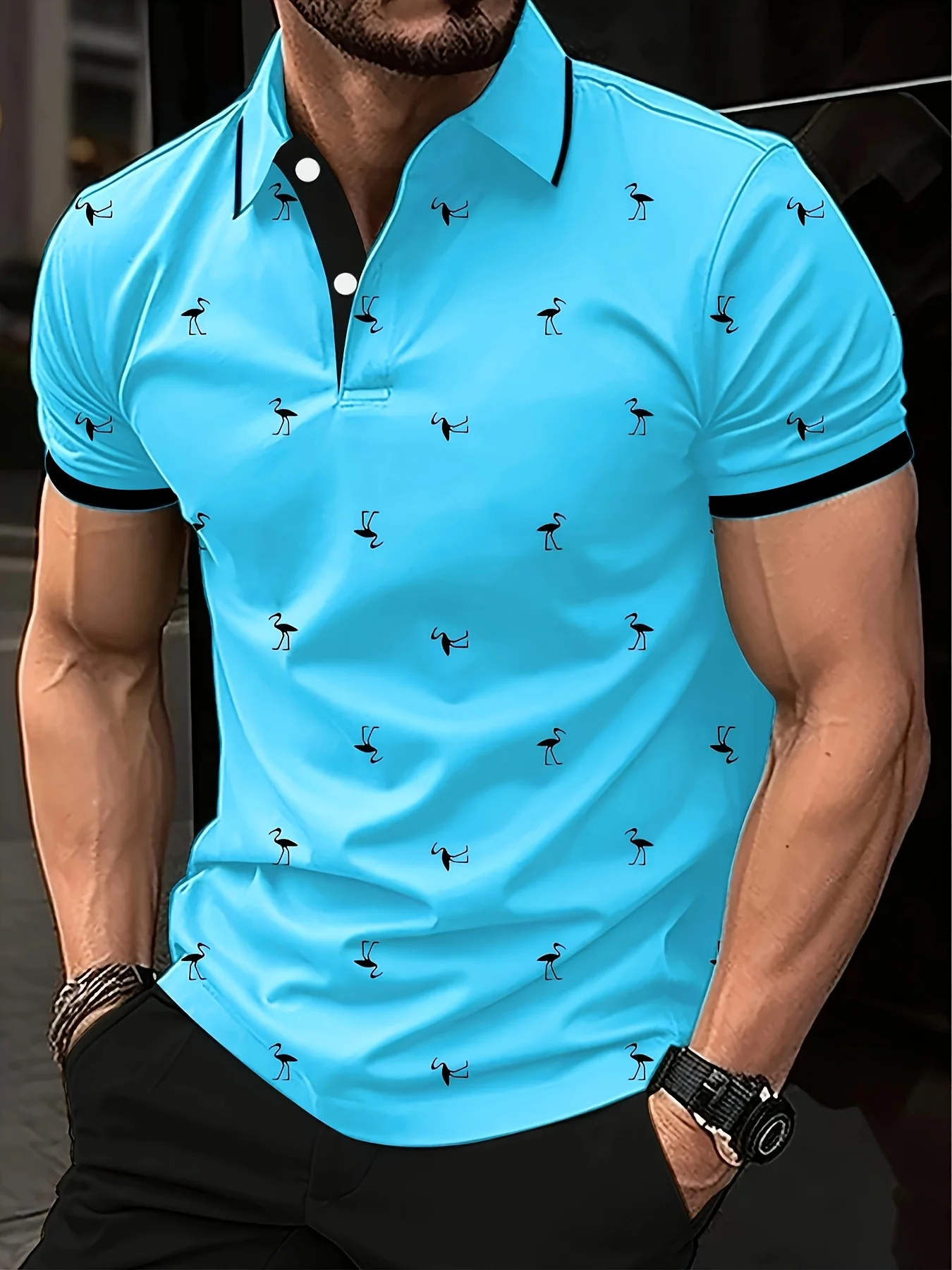 Summer Men's Golf Silhouette Pattern Polo Short Sleeve Polo Shirt Collared Shirt Business Casual Outdoor 3D Print Geometric Polo