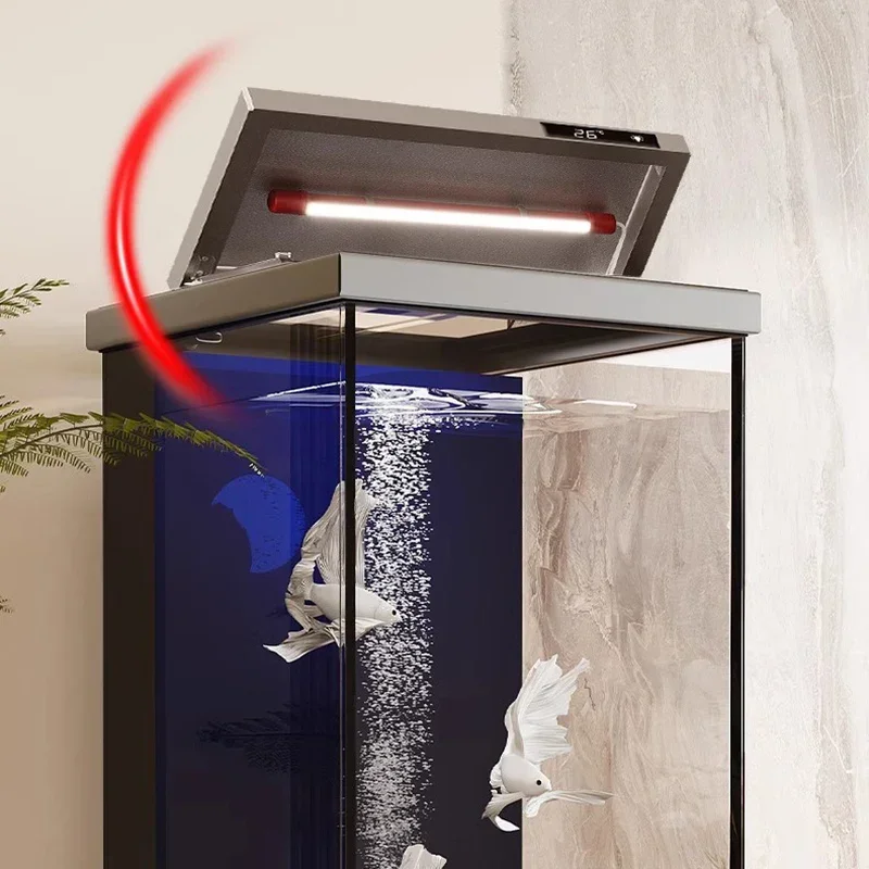 Nordic Creative Medium Floor-Standing Smart Back Filter Aquarium Ultra Clear Glass Eco Self-Cleaning Built-in Cabinet FYFT​