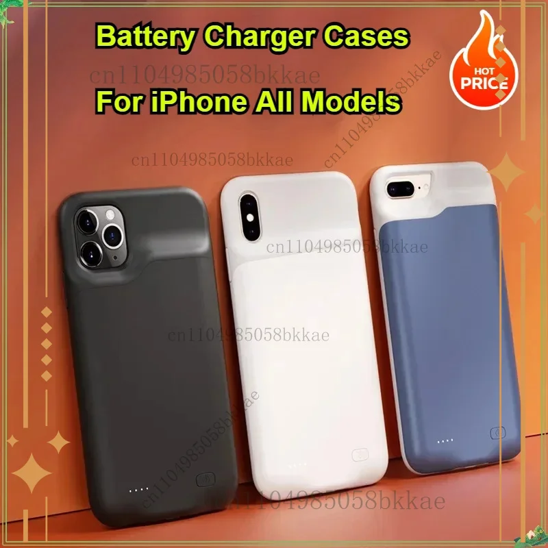 

Чехлы для зарядного устройства для IPhone 11 12 Pro Max, внешние для IPhone X XS Max XR 6 7 8 Plus SE2, внешний аккумулятор 10000 мАч