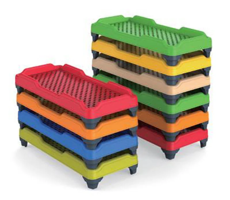 

Kids Baby Sleep Room Beds Children Preschool Stacked Plastic Beds for 2-6 Yrs Kids