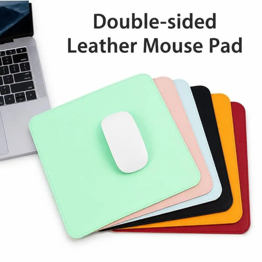Front and Back Color Matching Leather Mouse Pad Writing Mat Non-slip Mice Mat Lock Edge Gaming Accessories Laptop Table Mat