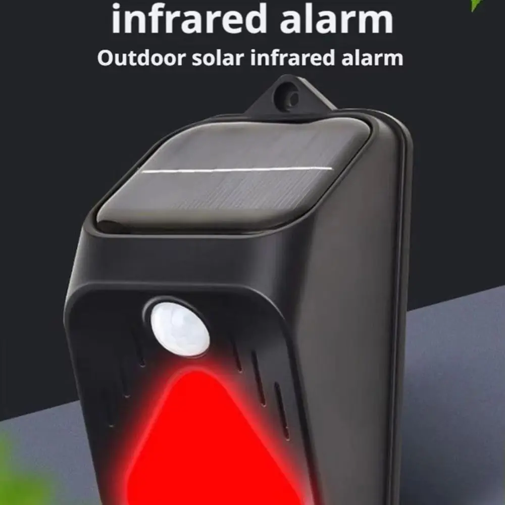 Waterproof Solar Alarm Light High Decibel Sound Solar Powered Animal Deterrent Strobe Function Intelligent Sensing