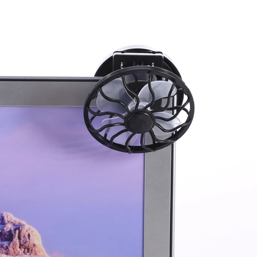 Clip-on Solar Powered Fan Sun Energy Panel Cooling Fan Portable Summer Air Cooler for Traveling Fishing Climbing view 4