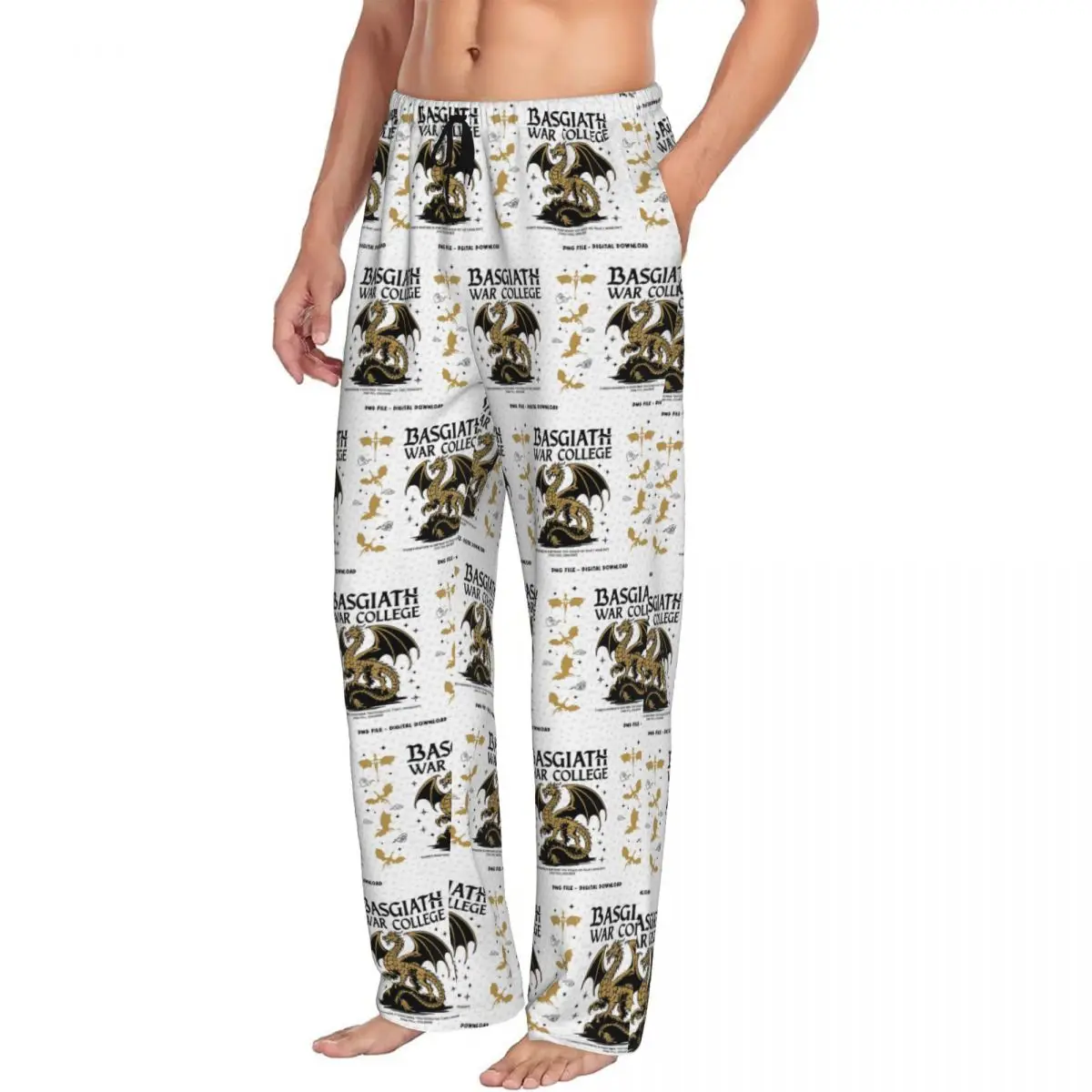

Custom Fourth Wing Basgiath War College Men Pajama Pants Lounge Sleep Sleepwear Bottoms with Pockets