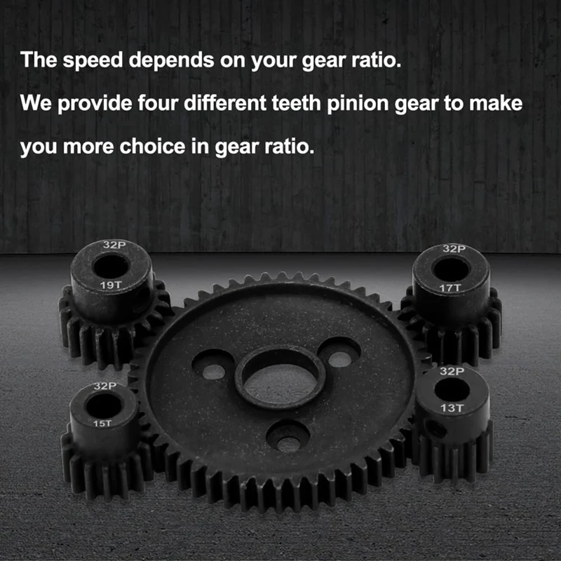 Metal Steel 32P 54T Spur Gear With 13T 15T/17T/19T Pinions Gear Sets Replace For 1/10 Traxxas Slash 4X4 4WD/2WD/VXL