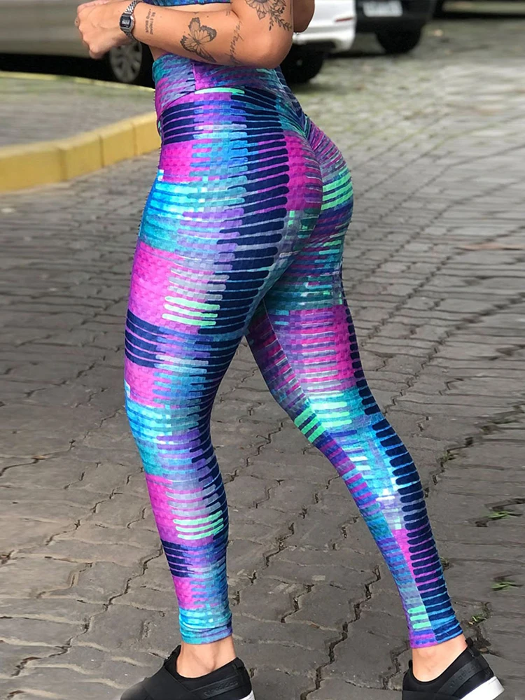 Leggings de sport extensibles College en 3D pour femmes, jegging de course, pantalon d'exercice mince, yoga, gym, fitness sexy