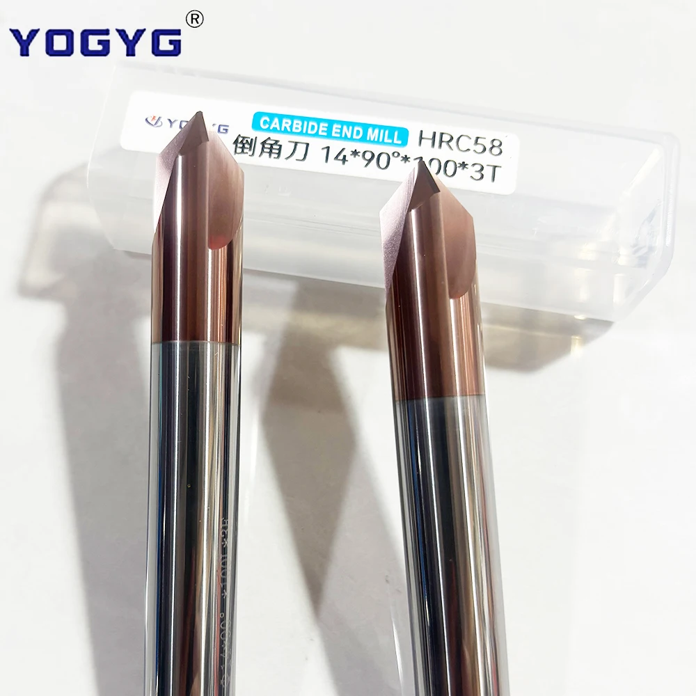 

HRC60 TWO/Three Slot Hard Alloy 60/90/120 Degree 1-6-20mm 50-200mm long Chamfering Milling Cutter for Steel CNC Machining Tools