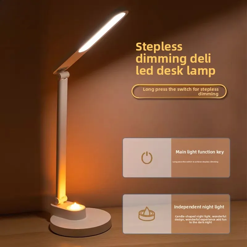 

Touch Desk Lamp Stepless Dimming Foldable Student Dormitory Desk Bedside Lamp