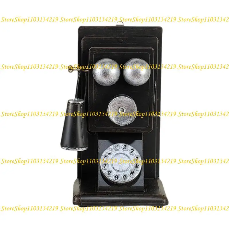 

N5KC Vintage Decorative Rotary Phone Model Retro Antique Thone Pigturine Ornament для домашних и кафе -бар на рабочие столы.