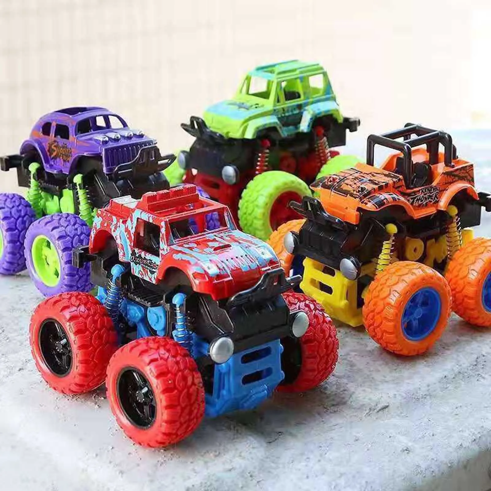 Inertia Stunt  Toys Flips Shockproof Inertia Cars Pull Cars Vehicles for Birthday Party Supplies