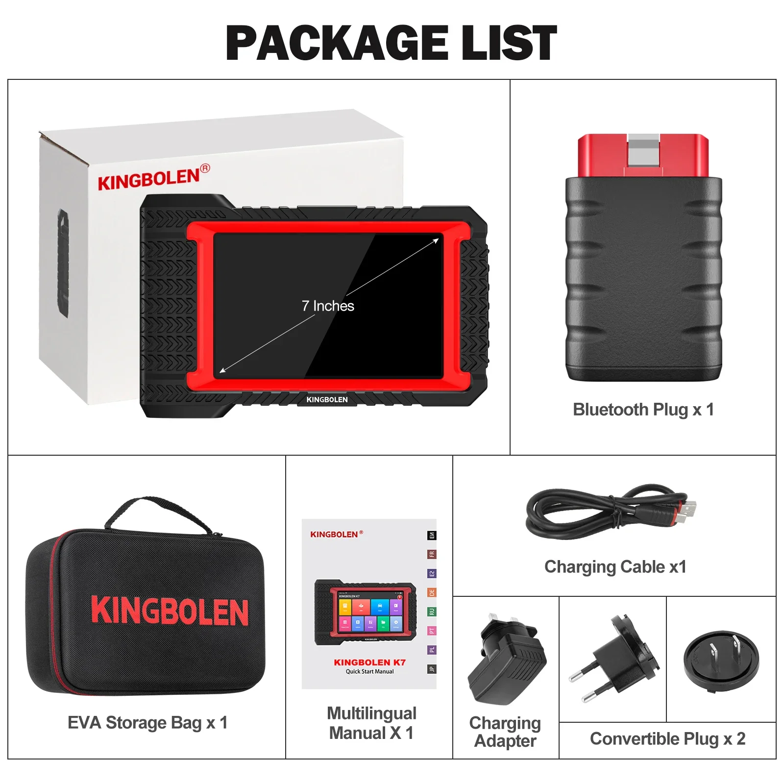 

KINGBOLEN K7 All System Diagnostic Tool ECU Coding Active Test AF Reset 28 Resets 3 Years Free