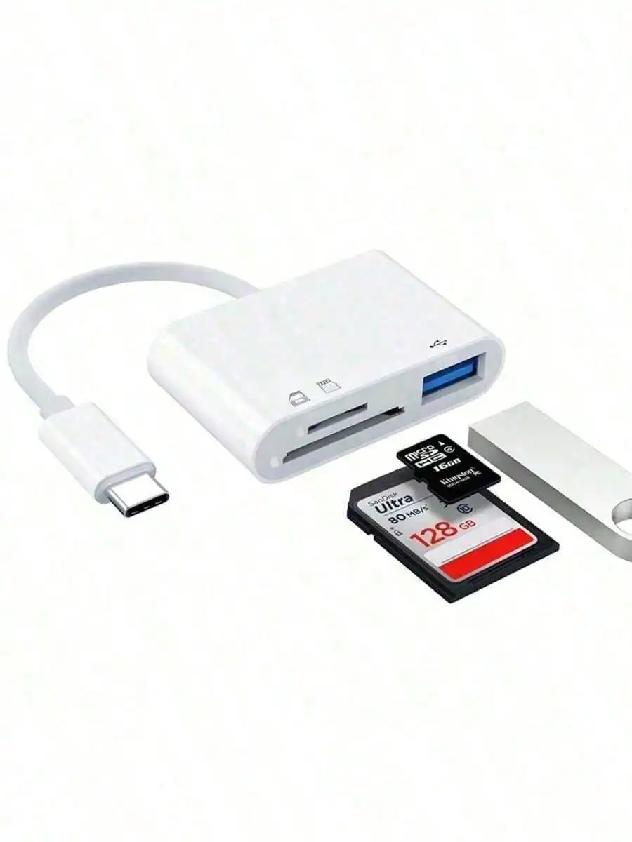 3-In-1 USB-C Micro SD Card Reader Adapter, Compatible With Pro, And More USB-C Devices