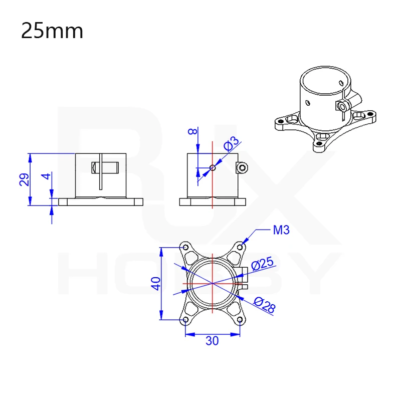 

Крепление-тренога RJXHOBBY 25 мм из алюминиевого сплава с фиксацией наклона, соединитель шасси для сельскохозяйственных БПЛА