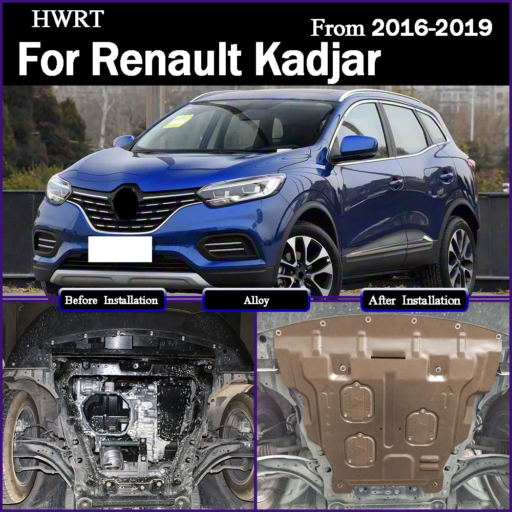 

Front Under Engine Cover For Renault Kadjar 2016-2019 2.0L Guard Plate Skid Plate Car Engine Protection Panel Mudguard