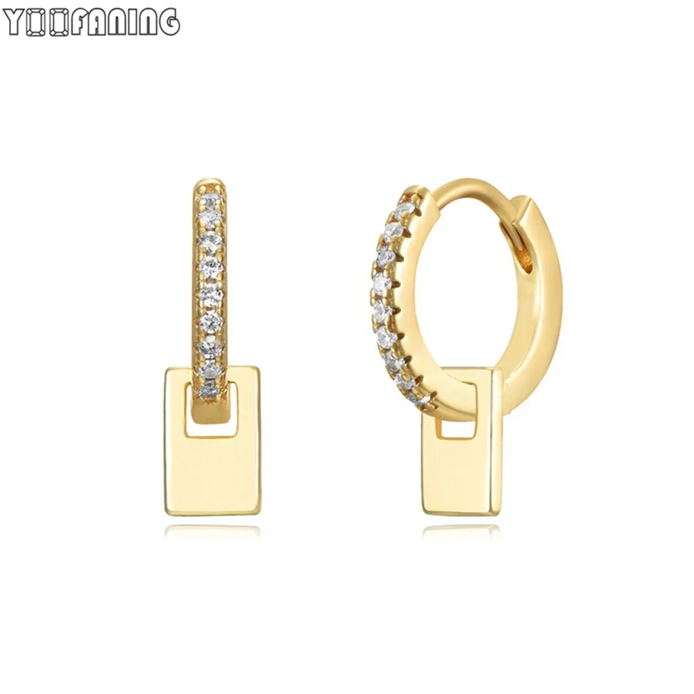 925 prata esterlina orelha agulha moda luz luxo ouro hoop brincos exclusivo pendurado tag design requintado brincos para mulher