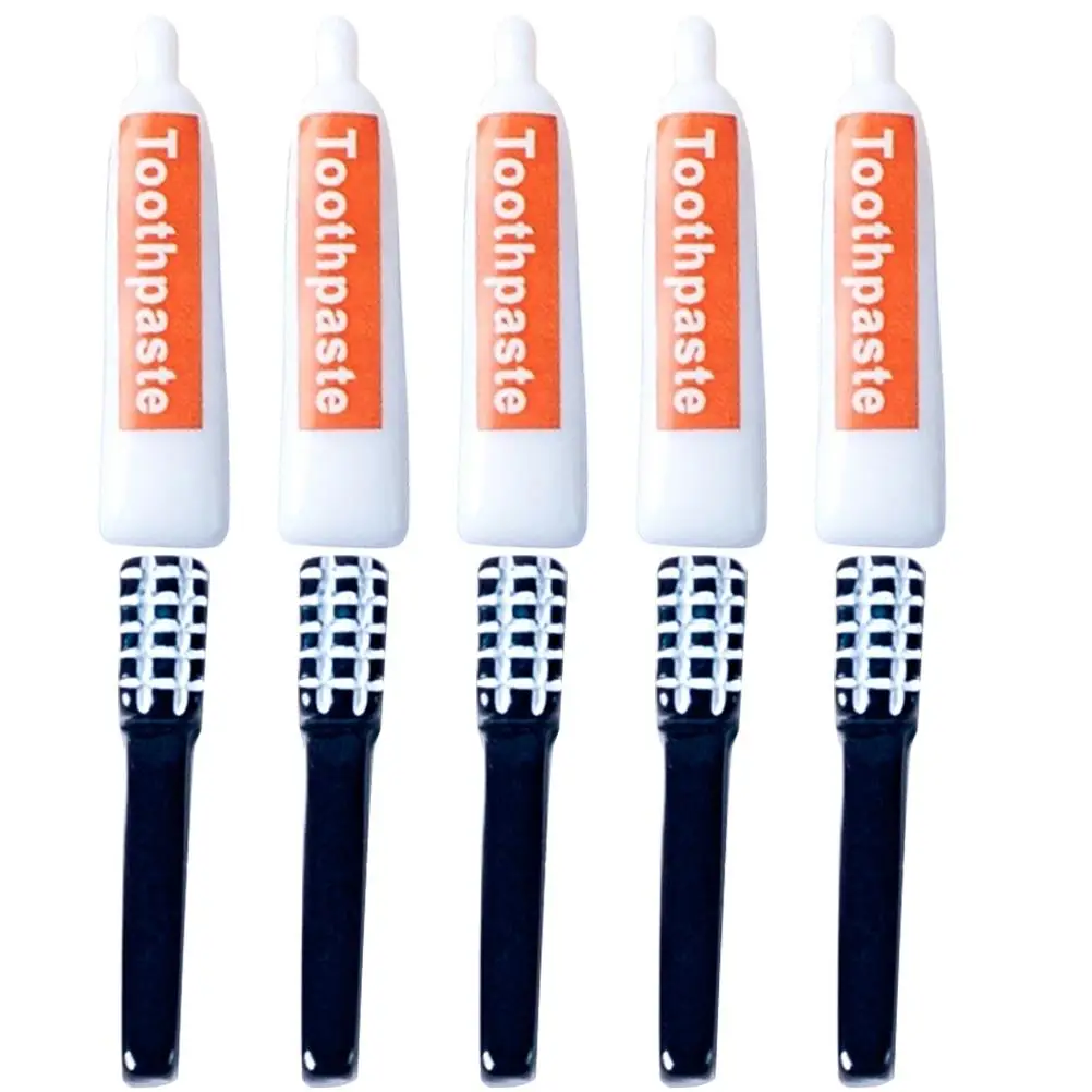 

10 Pcs Simulation Toothpaste Toothbrush House Miniature Accessories DIY Crafts Model