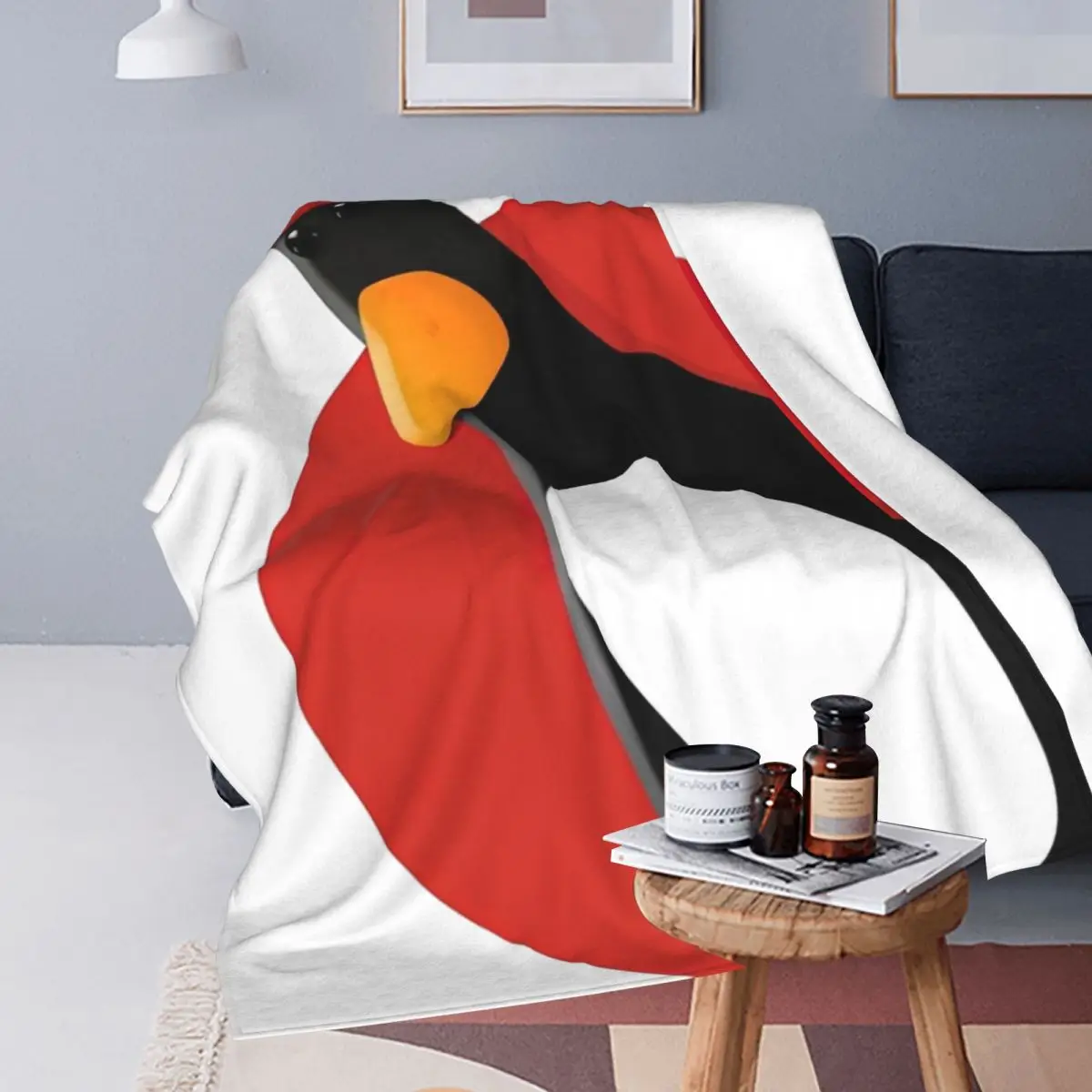 Feathers Mcgraw Silent Penguin Blanket Flannel Wallace Gromit Lightweight Throw Blankets for Car Sofa Couch Bedroom Quilt