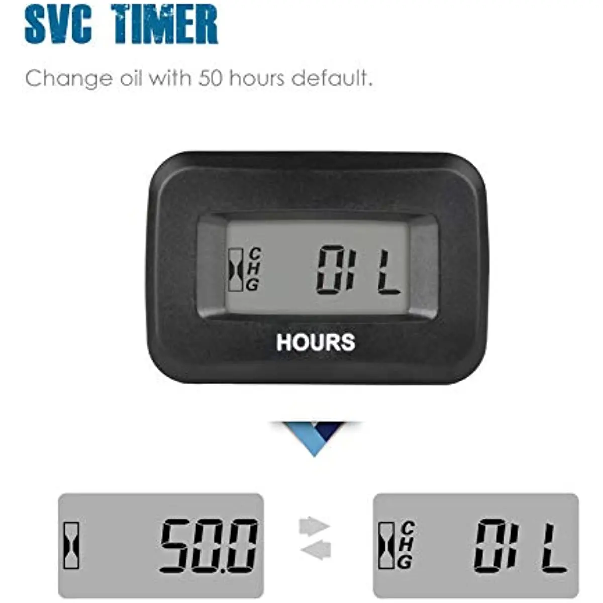 Imagem -03 - Digital Hour Meter Lembrete de Manutenção Volt dc 5v a 60v para Ztr Lawn Mower Trator Gerador Carrinho de Golfe Carro Club