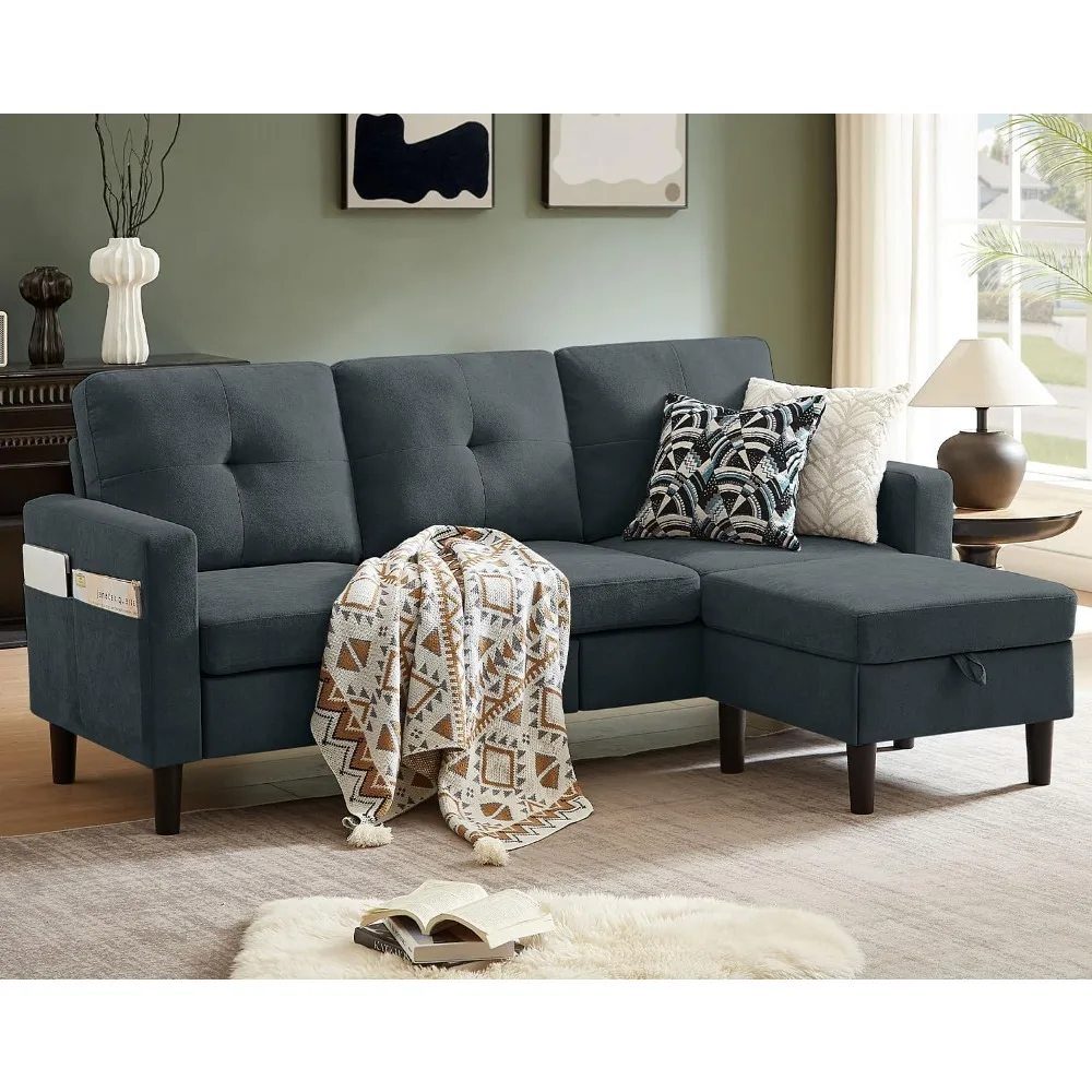 

Sectional Sofa for Living Room,with Storage and Reversible Chaise,3 Seats Sectional L Shaped Couch