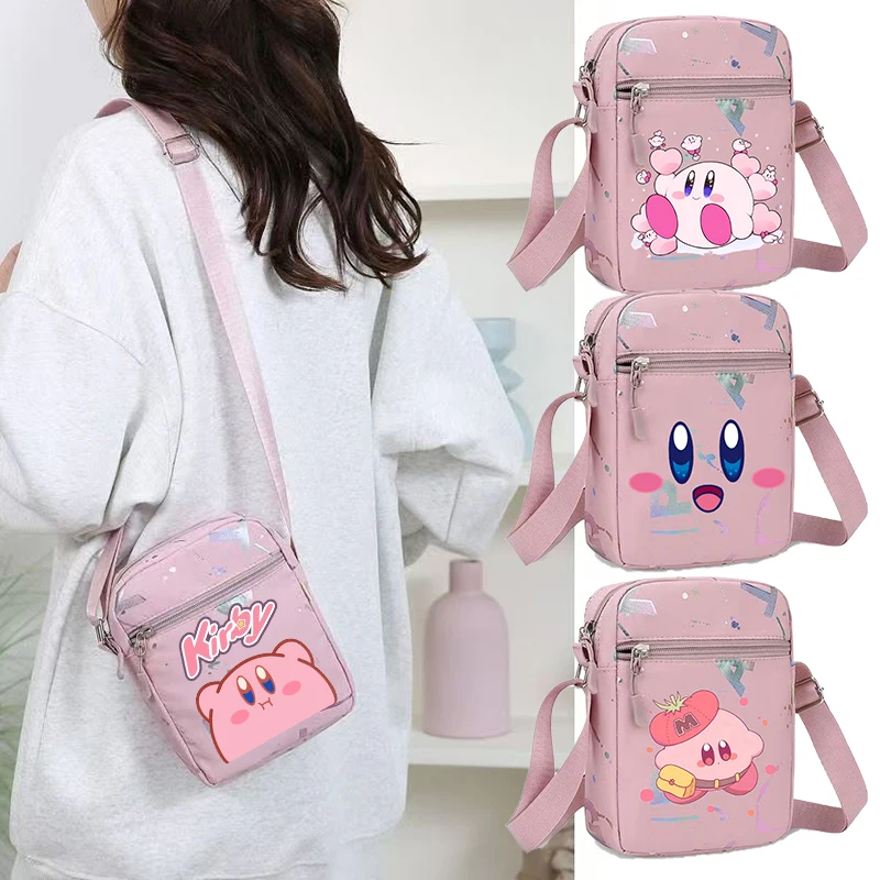 

New Kirbys Girl Shoulder Bag Anime Cartoon Crossbody Bag for Woman Fashion Mobile Phone Storage Pouch Female Kawaii Handbag Gift