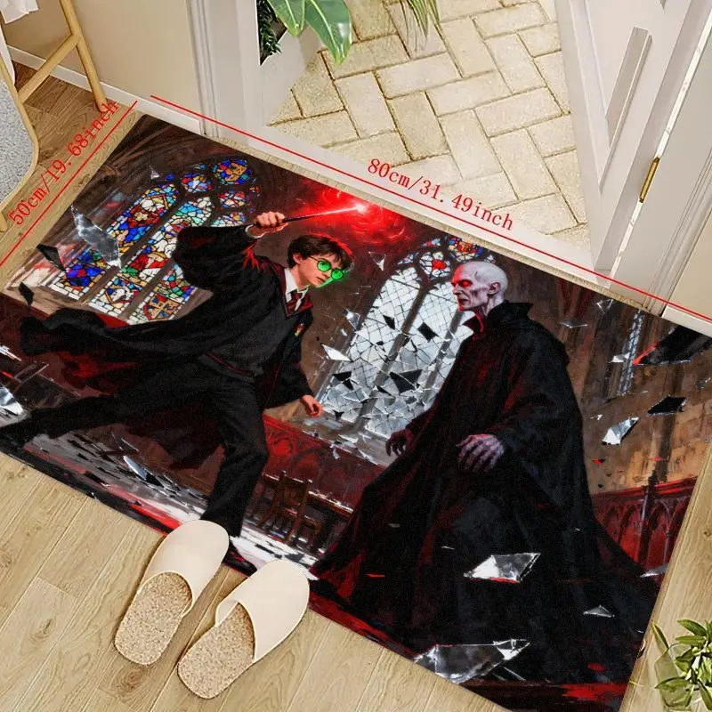 

1 шт. Гарри Поттер и Волдеморт Epic Battle Scene напольный коврик, противоскользящий ковер волшебного мира для гостиной, спальни K