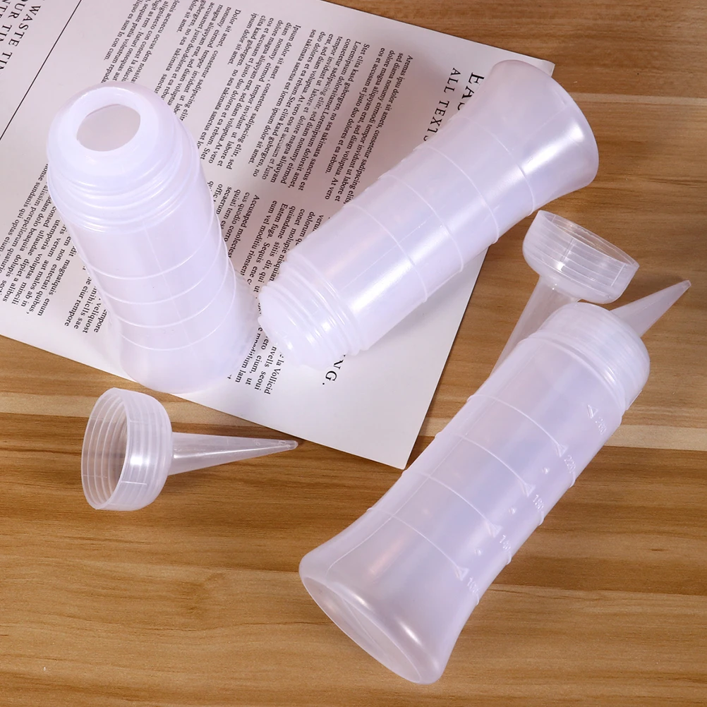 

6 Pcs Dry Cleaning Bottle Plastic Empty Hairdressing Refillable Graduated Transparent Long Use Laboratory Bottle