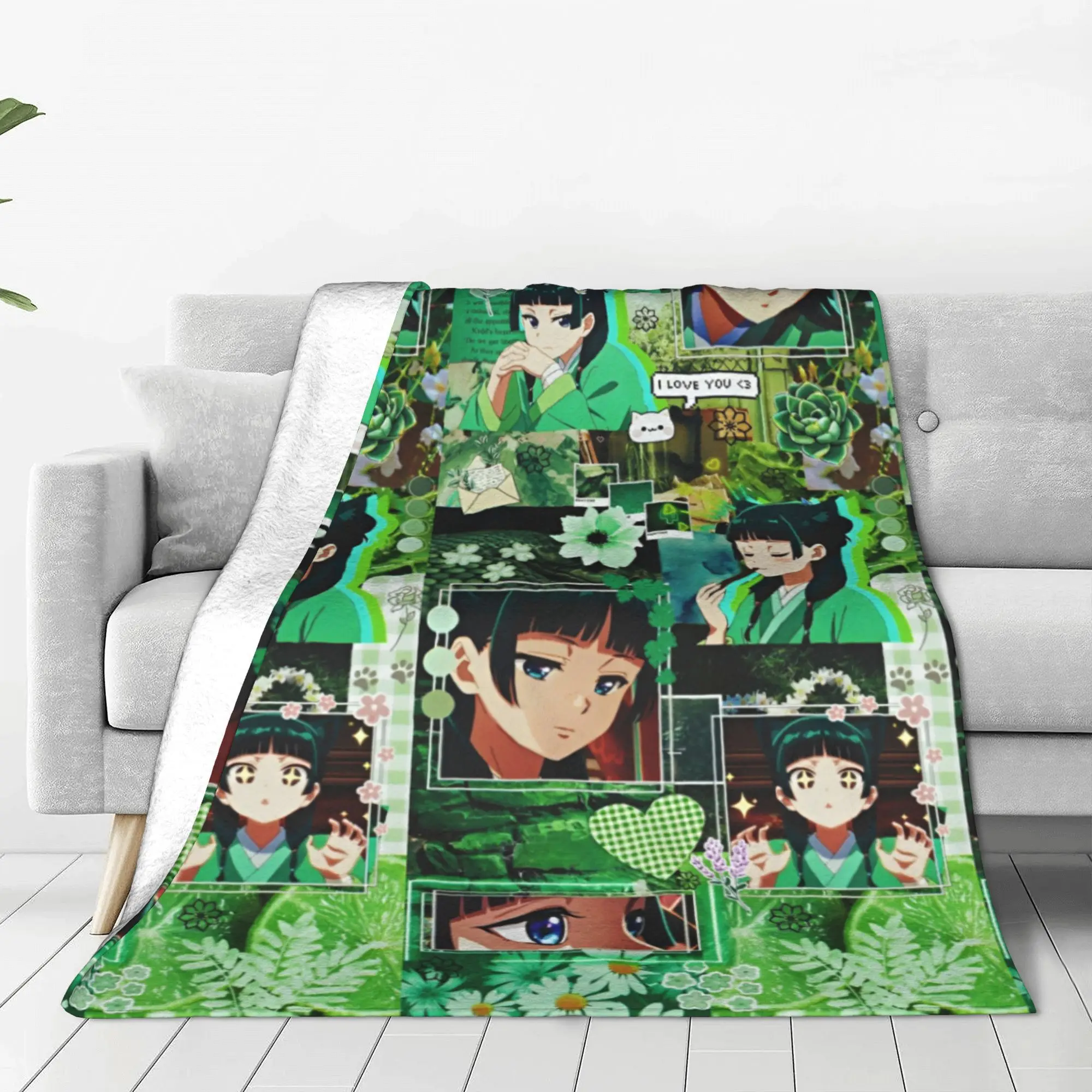 The Apothecary Diaries Maomao Blankets Fleece  Winter Cartoon Anime Portable Lightweight Thin Throw Blankets Car Bedding Throws