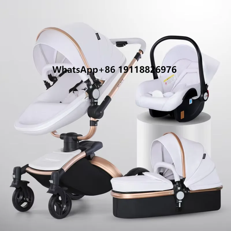 

JXB Factory Price 3 in 1 Shock Absorption Multi-Function Baby Stroller Eggshell Car With Seat for Kids
