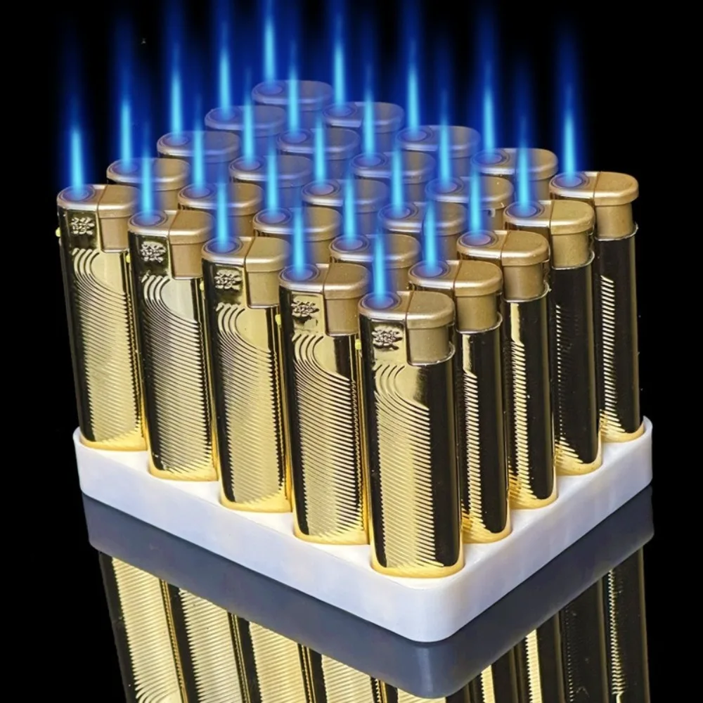 

Metal Rich Gold Windproof Blue Flame Lighter Inflatable Disposable Personalized Trend Wholesale Household Cigarette Lighter 2026