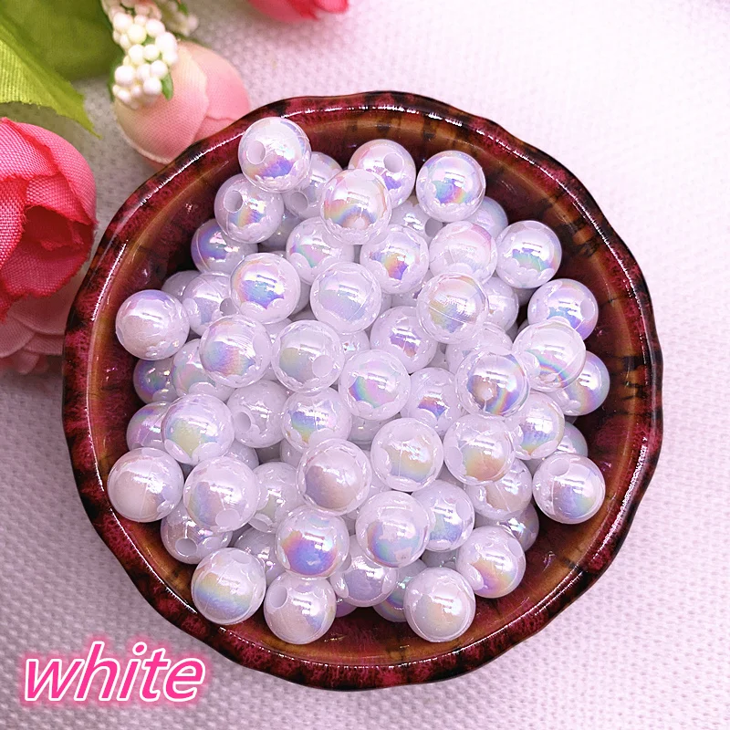 NEW  6mm 8mm 10mm AB Acrylic Imitation Pearls Loose Spacer Beads for Jewelry Making DIY Bracelets Accessories