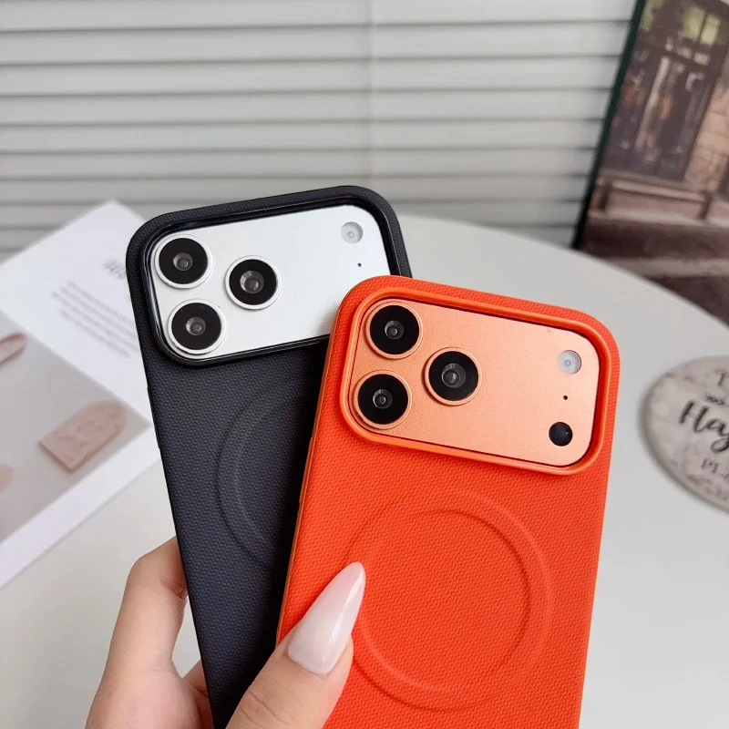 

Luxury Tech Woven Magnetic Adsorption Phone Case For iPhone 17 Pro Max 16 Pro Max TechWoven For Magsafe Wireless Charge Cover