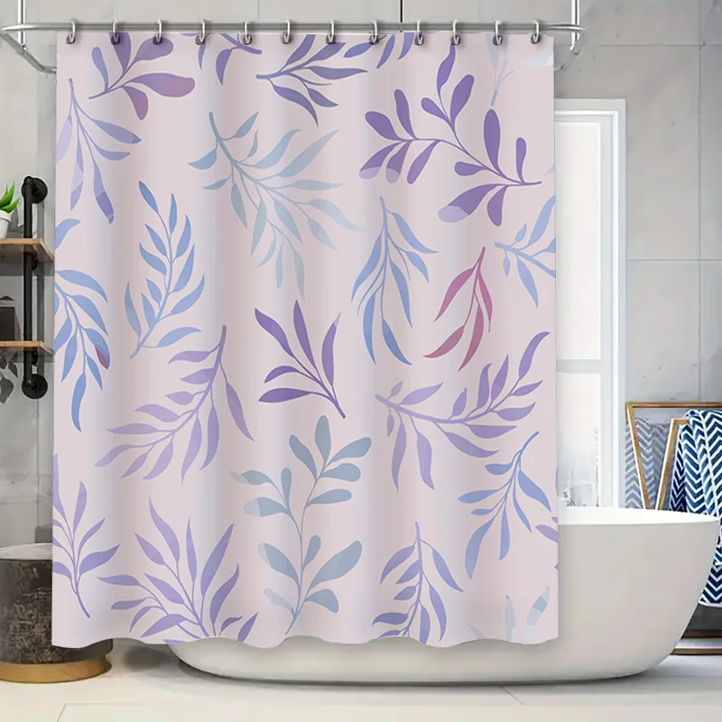 

Delicate Floral Print Shower Curtain: Purple Lavender Blue Pink White Decor Home Waterproof Bath Decoration for Bathroom Size Cu