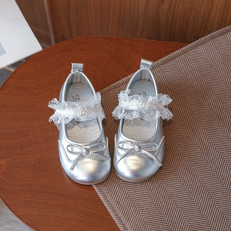 2026 Children Leather Shoes for Girls Spring New Fashion Korean Style Soft Bottom Anti-slippery Versatile Princess Dress Shoes