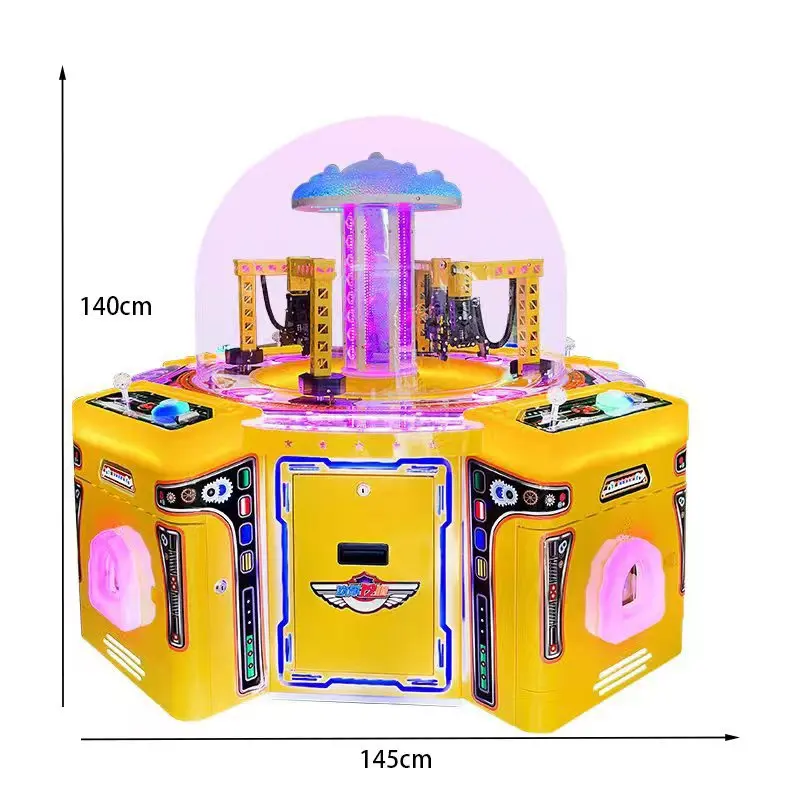 Indoor Children's 4-Person Excavator Candy Island Construction Toy Gift Machine Entertainment Equipment