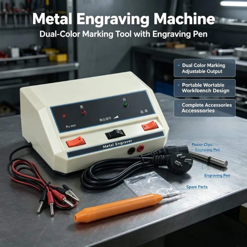 Two Color Metal Electric Engraving Machine Spark Marking Pen For Mold Tool Metal Surface Lettering Equipment