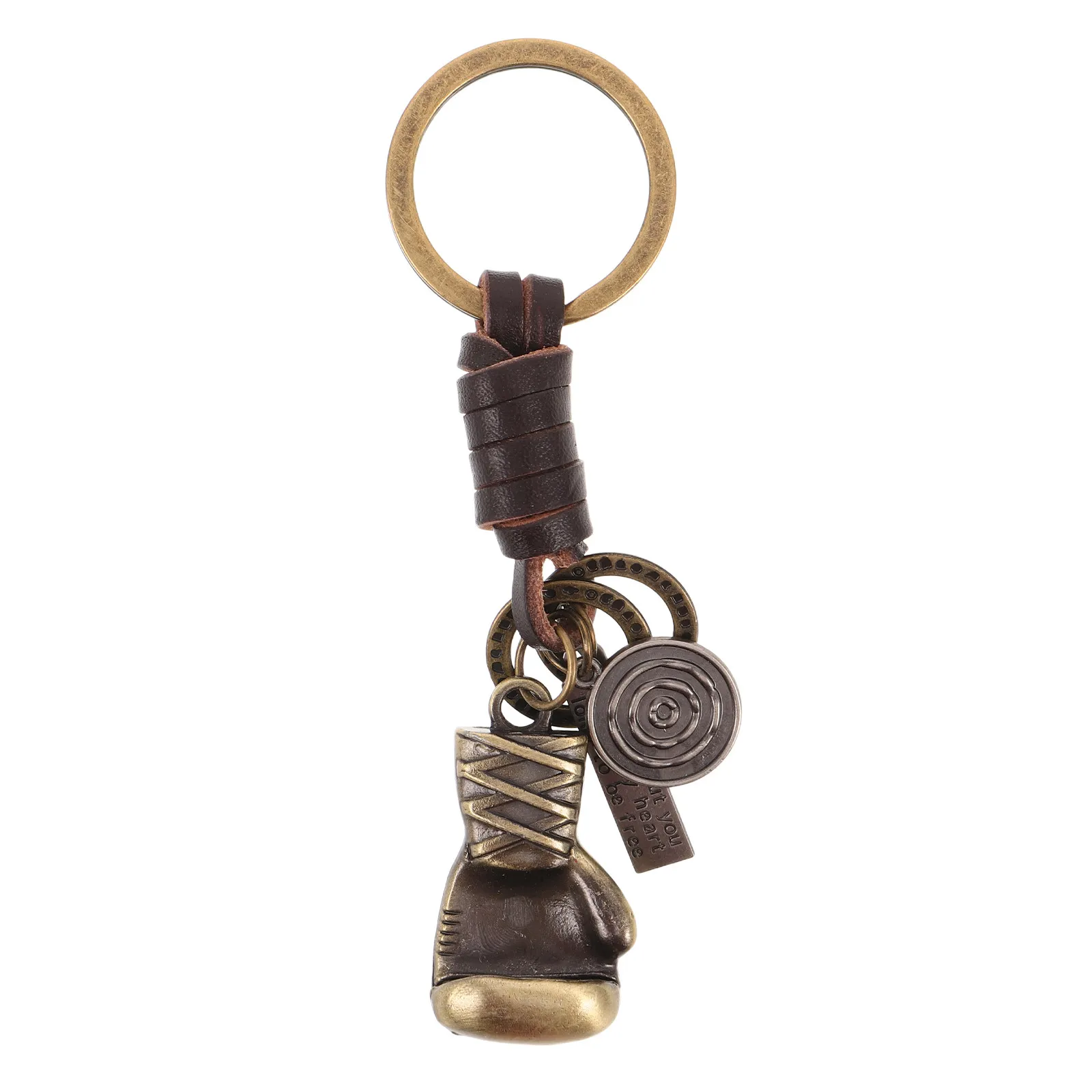 Handcrafted Retro Boxing Gloves Keychain Woven Design Key Holder for Car Keys Bag Charm Phone Strap Western Cowboy Cowgirl