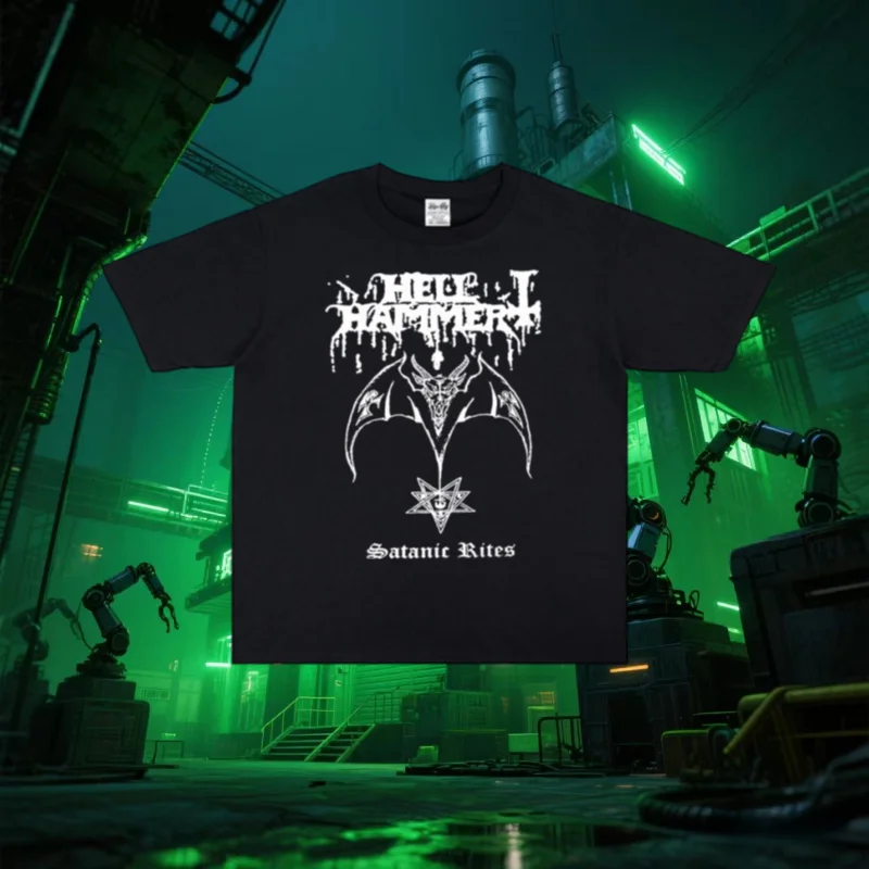 

2025 Torrent Speed Metal Rock HELLHAMMER Band T-shirt Short Sleeve High Quality Luxury Brand Ins Y2k Hot Pop Style