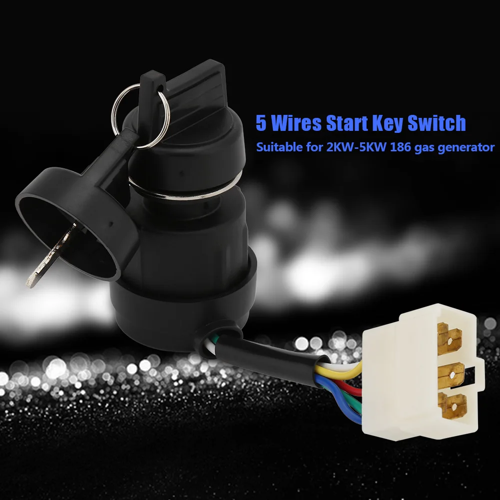 Clé de démarrage à 5 fils pour générateur à essence 2KW-5KW 186, accessoires pour générateur à essence, clé de démarrage à 5 fils