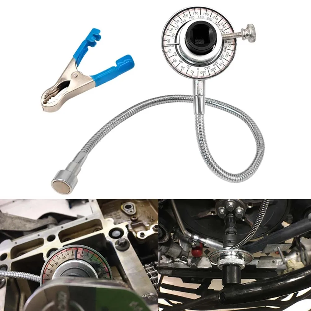1/2 Drive Torque Angle Gauge 360° Adjustable Gauge Wrench Clip Graduator Wrench Torque Measuring Tools