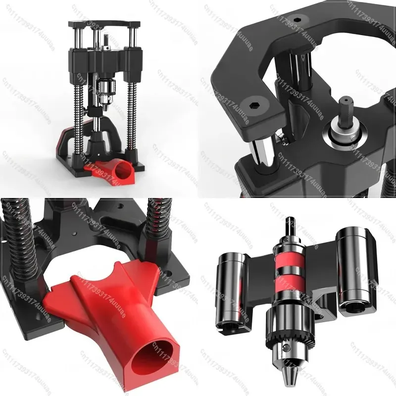 Aluminum Alloy Drill Stand Guide for Wood Metal 1-10mm Multi-Angle Drilling Jig with Scale Precision Adjustable Bench