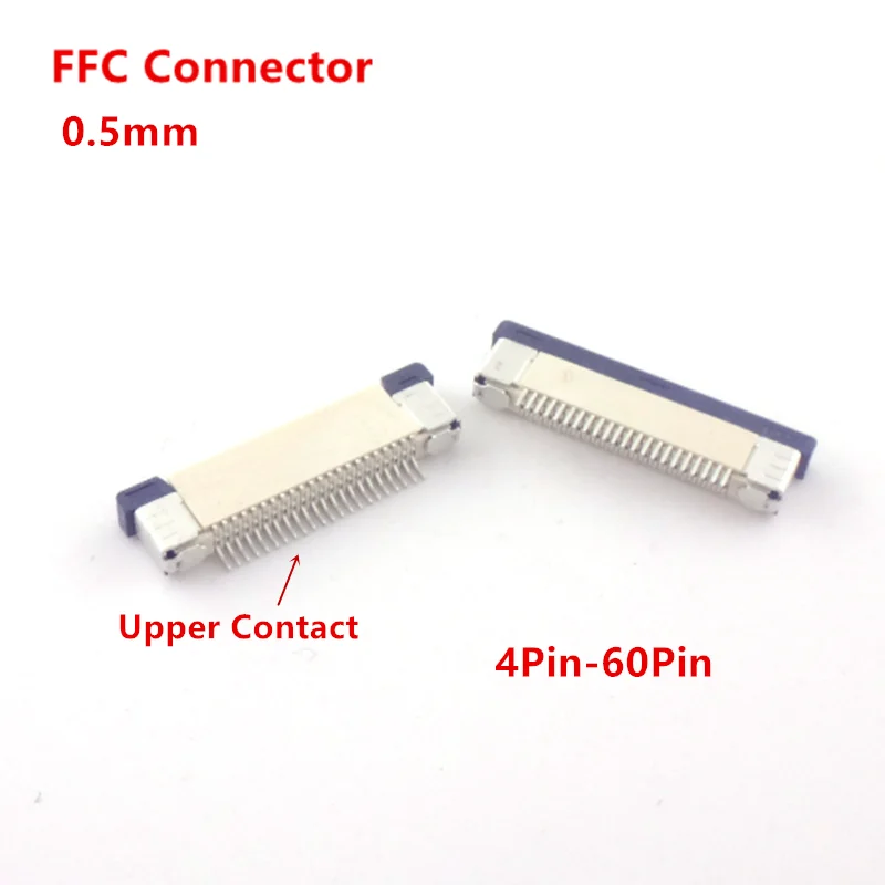 10 Piezas de Conector FPC FFC de 0.5mm y 1.0mm, Cable Plano AWM 20624 80C 60V VW-1, Pines 4/5/6/7/8/10/12/14/16/18/20/26/30/32/36/40/50/60 2